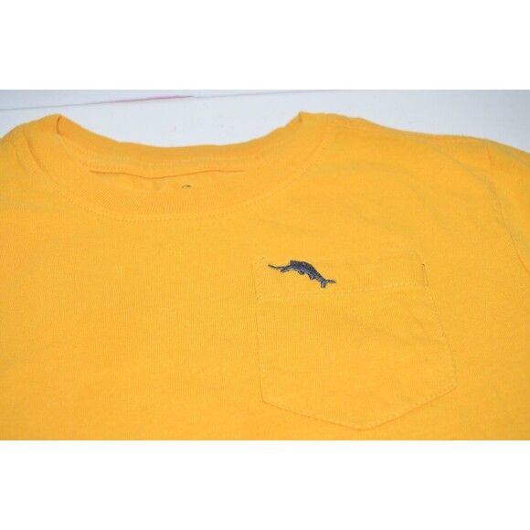 Tommy Bahama Boys Shirt Sz 5/6 Yellow Short Sleeve Athletic Active Pocket Tee - Picture 3 of 6
